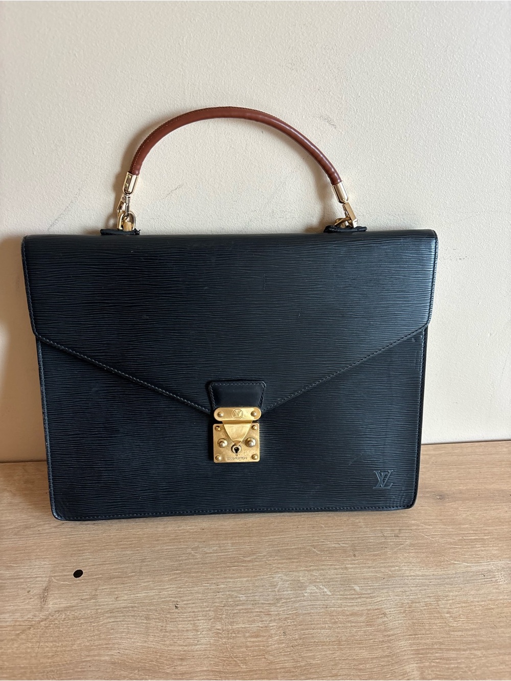 Authebtic Louis Vuitton black tote briefcase - Picture 3 of 11